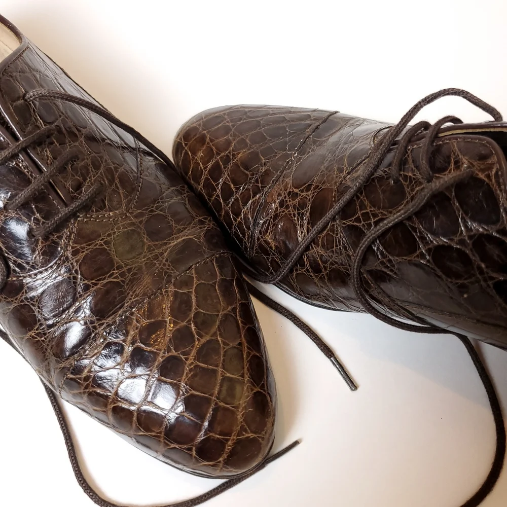 Vintage Fratelli Genuine Alligator Oxfords - Picture 4 of 13